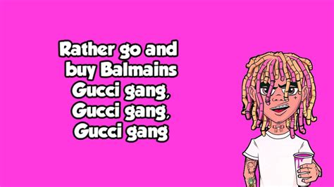 gucci gang lyrics lil pump|gucci gang meaning.